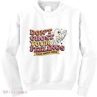 Halloween Mental Health Dont Ghost Your Feelings Kids Sweatshirt thumb 0