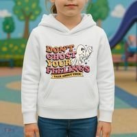 Halloween Mental Health Dont Ghost Your Feelings Kids Hoodie thumb 3
