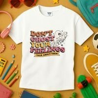 Halloween Mental Health Dont Ghost Your Feelings Kids T-Shirt thumb 3