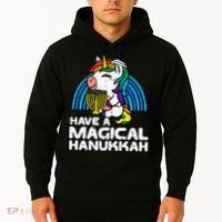 Have Magical Hanukkah Unicorn Chanukah Hoodie thumb 2