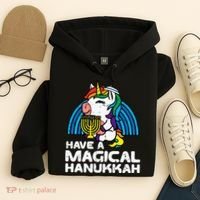 Have Magical Hanukkah Unicorn Chanukah Hoodie thumb 4