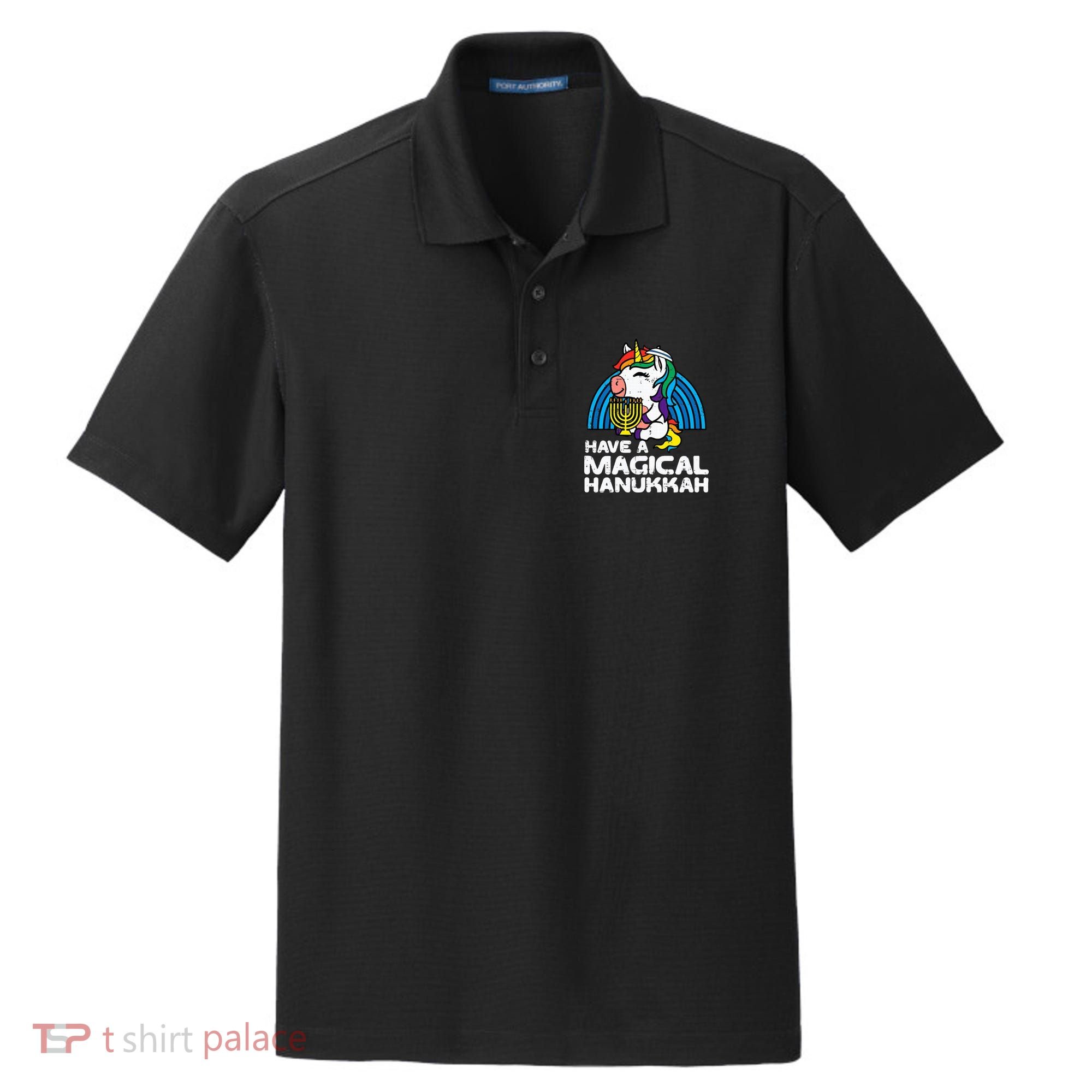 Have Magical Hanukkah Unicorn Chanukah Dry Zone Grid Polo