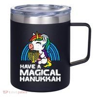 Have Magical Hanukkah Unicorn Chanukah 12oz Stainless Steel Coffee Mug thumb 0