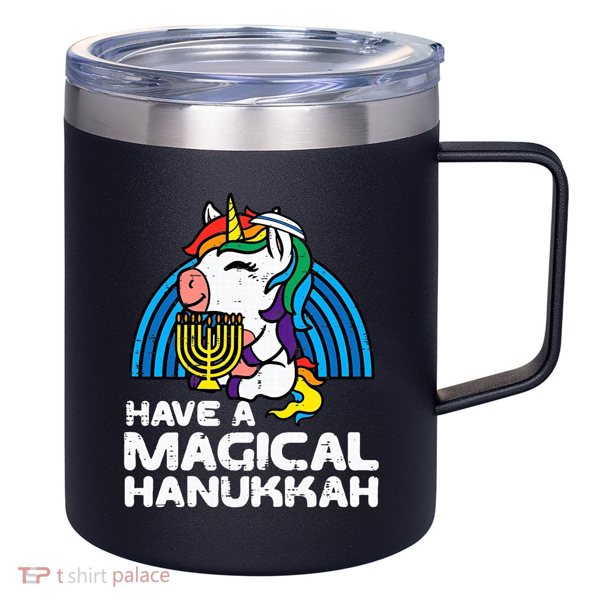Have Magical Hanukkah Unicorn Chanukah 12oz Stainless Steel Coffee Mug