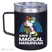 Have Magical Hanukkah Unicorn Chanukah 12oz Stainless Steel Coffee Mug thumb 2