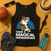 Have Magical Hanukkah Unicorn Chanukah Tank Top thumb 4