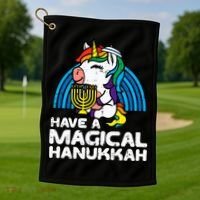 Have Magical Hanukkah Unicorn Chanukah Golf Towel thumb 1