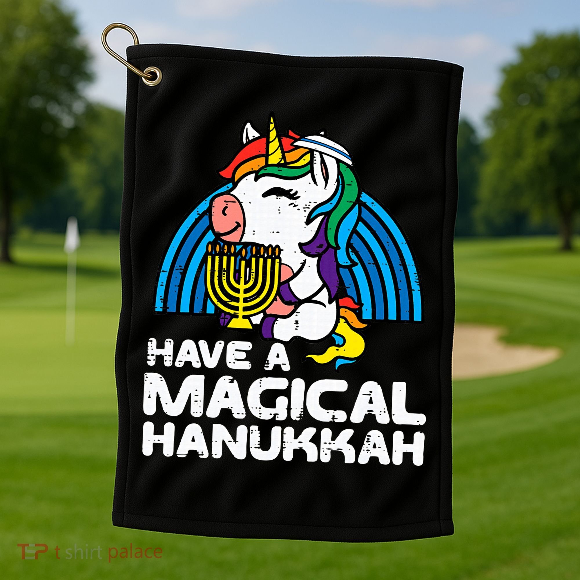 Have Magical Hanukkah Unicorn Chanukah Golf Towel