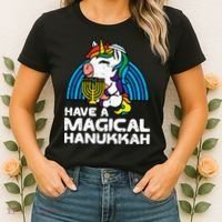 Have Magical Hanukkah Unicorn Chanukah Women's T-Shirt thumb 2