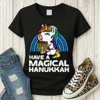 Have Magical Hanukkah Unicorn Chanukah Women's T-Shirt thumb 3