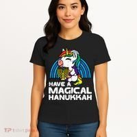 Have Magical Hanukkah Unicorn Chanukah Women's T-Shirt thumb 4