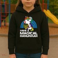 Have Magical Hanukkah Unicorn Chanukah Kids Hoodie thumb 3