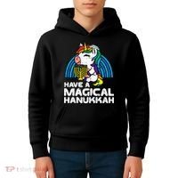 Have Magical Hanukkah Unicorn Chanukah Kids Hoodie thumb 4