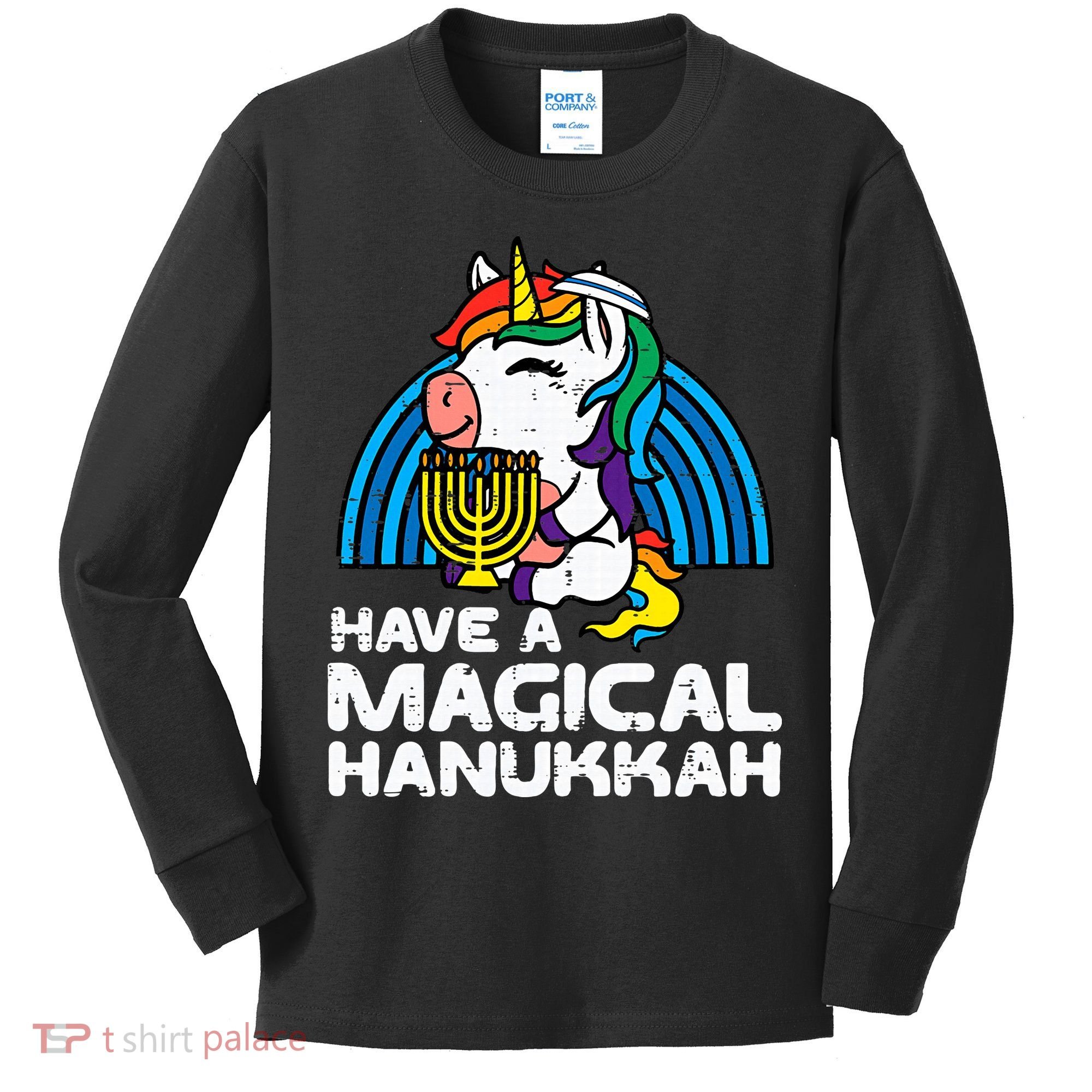 Have Magical Hanukkah Unicorn Chanukah Kids Long Sleeve Shirt