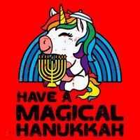 Have Magical Hanukkah Unicorn Chanukah Santa Hat thumb 1