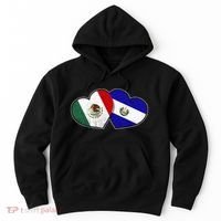 Half Mexican Half Salvadorian Flag Heart Mexico El Salvador Hoodie thumb 0