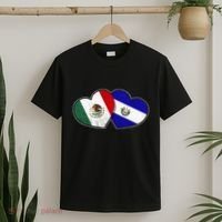 Half Mexican Half Salvadorian Flag Heart Mexico El Salvador T-Shirt thumb 2