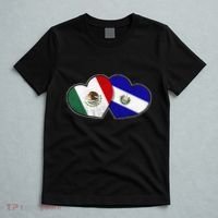 Half Mexican Half Salvadorian Flag Heart Mexico El Salvador T-Shirt thumb 5