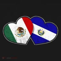 Half Mexican Half Salvadorian Flag Heart Mexico El Salvador Polo thumb 3