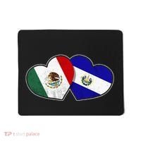 Half Mexican Half Salvadorian Flag Heart Mexico El Salvador Mousepad thumb 0