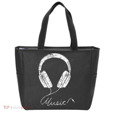 Headphone Music Tote Bag
