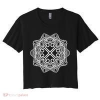 Hmong Miao Hmoob Traditional Pattern Women's Crop Top Tee thumb 0