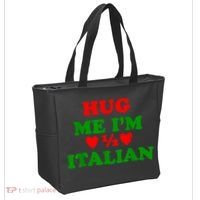 Hug Me Im 1/2 Half Italian Funny American Italian Tote Bag thumb 2