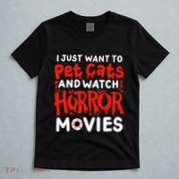 Horror Movie I Just Want To Pet Cats And Watch Horror T-Shirt thumb 5