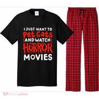 Horror Movie I Just Want To Pet Cats And Watch Horror Pajama Set thumb 0