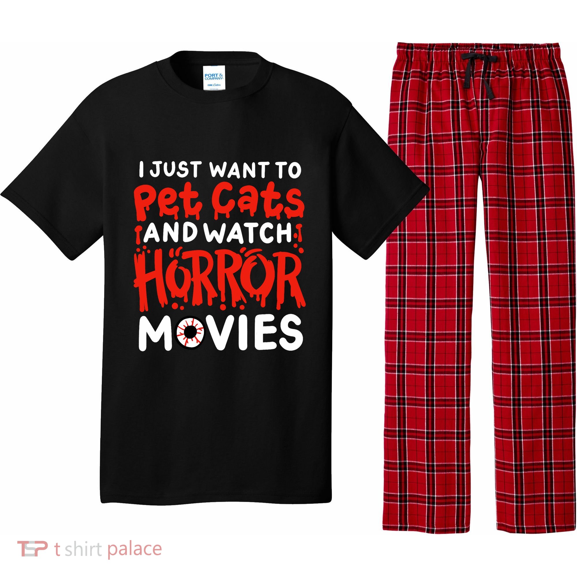 Horror Movie I Just Want To Pet Cats And Watch Horror Pajama Set