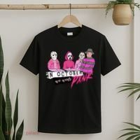 Horror Movies In October We Wear Pink For Breast Cancer Awareness T-Shirt thumb 2