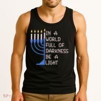Hanukkah Menorah In A World Full Of Darkness Be A Light Tank Top thumb 3