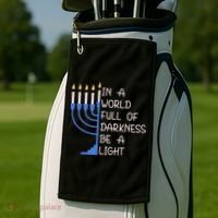Hanukkah Menorah In A World Full Of Darkness Be A Light Golf Towel thumb 2