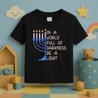 Hanukkah Menorah In A World Full Of Darkness Be A Light Toddler T-Shirt thumb 3