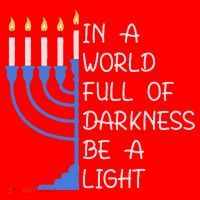 Hanukkah Menorah In A World Full Of Darkness Be A Light Santa Hat thumb 1