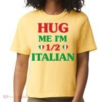 Hug Me I'm 12 Half Italian Funny American Italian Wo Comfort Colors Boxy T-Shirt thumb 0