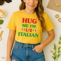 Hug Me I'm 12 Half Italian Funny American Italian Wo Comfort Colors Boxy T-Shirt thumb 2