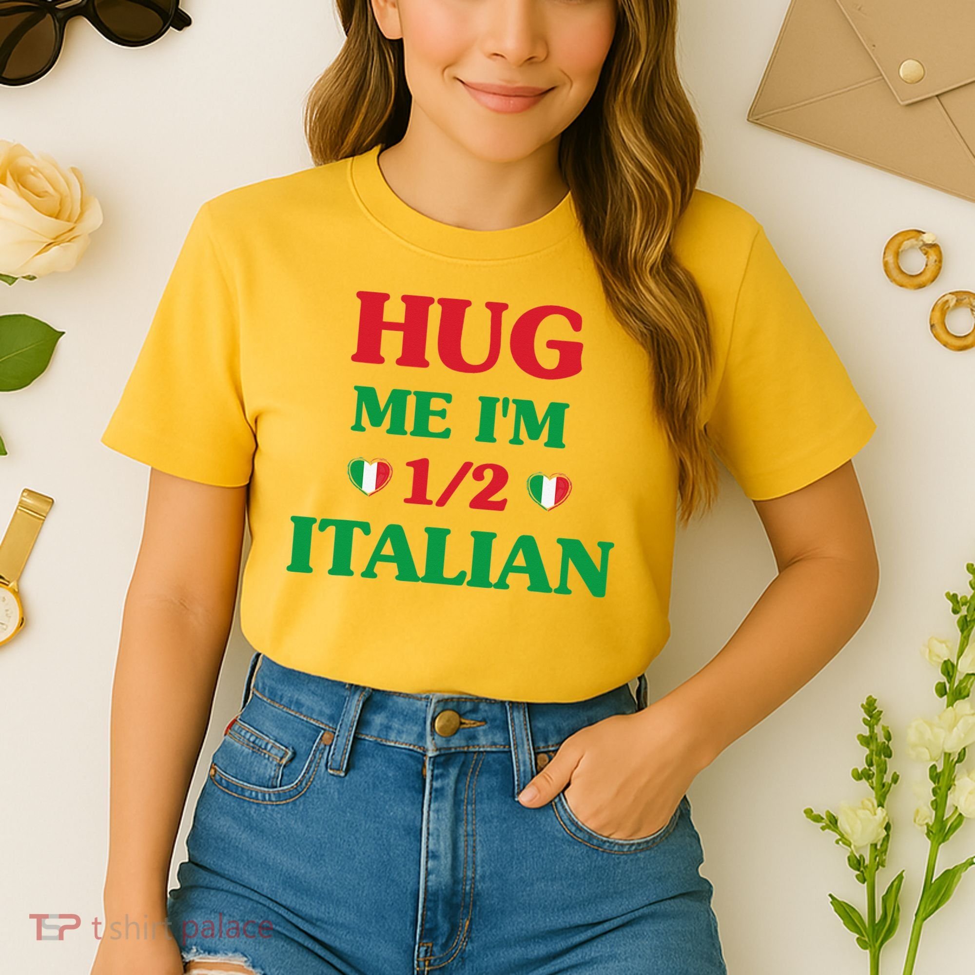 Hug Me I'm 12 Half Italian Funny American Italian Wo Comfort Colors Boxy T-Shirt