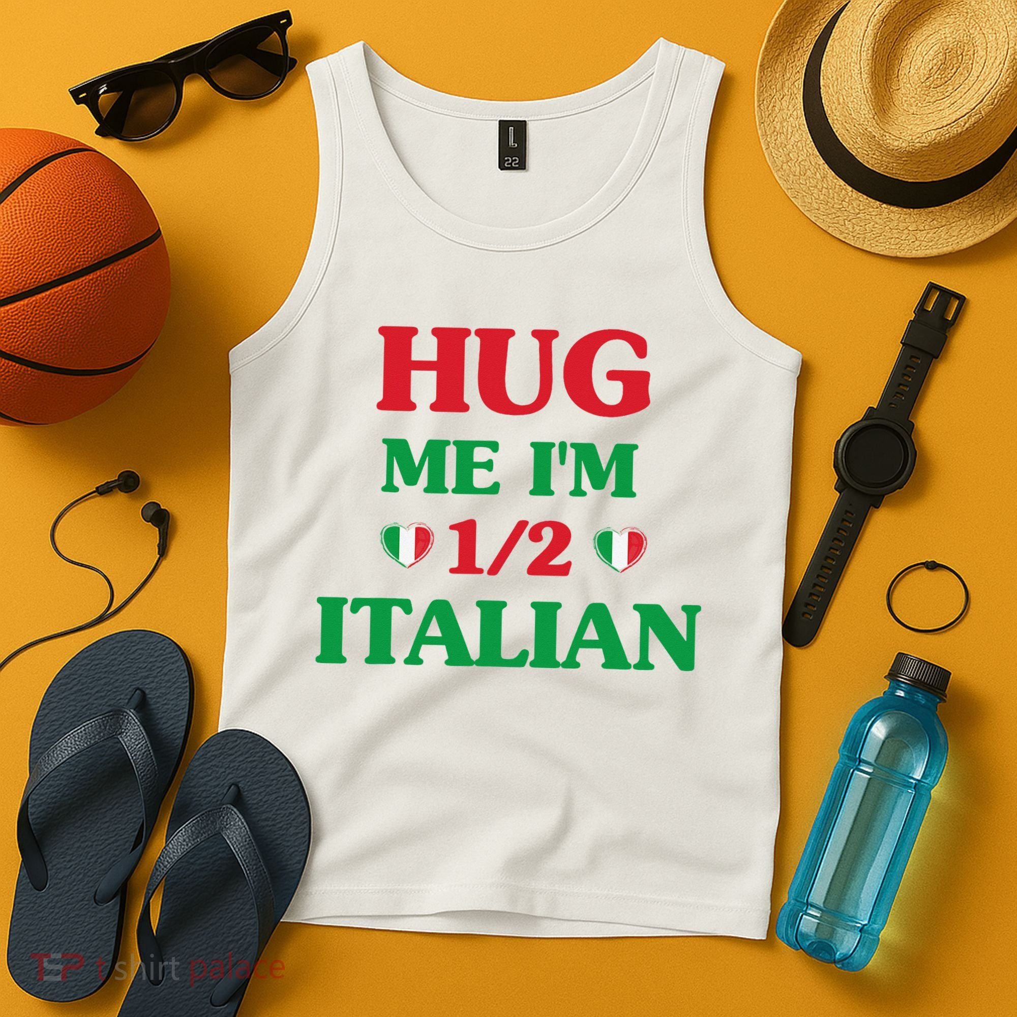Hug Me I'm 12 Half Italian Funny American Italian Wo Tank Top