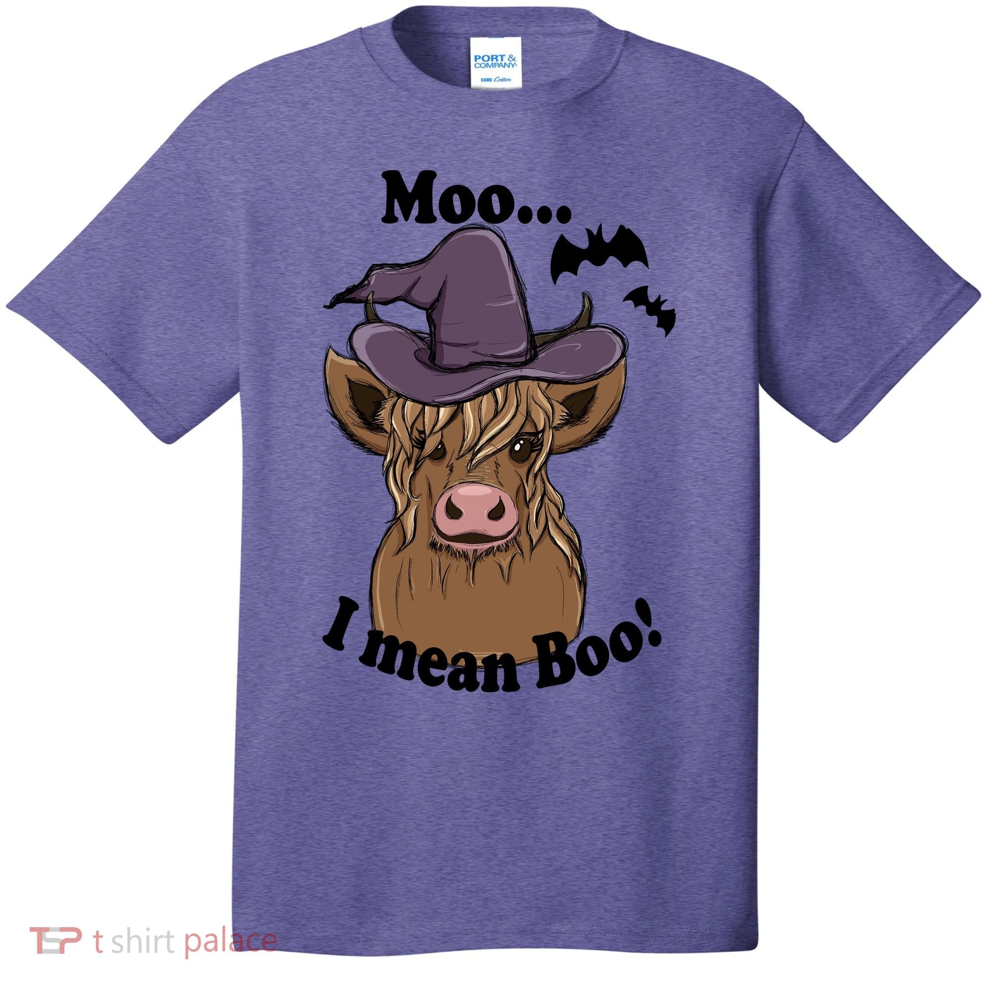 Halloween Moo I Mean Boo Ghost Cow Groovy Vintage Retro T-Shirt