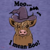 Halloween Moo I Mean Boo Ghost Cow Groovy Vintage Retro T-Shirt thumb 5