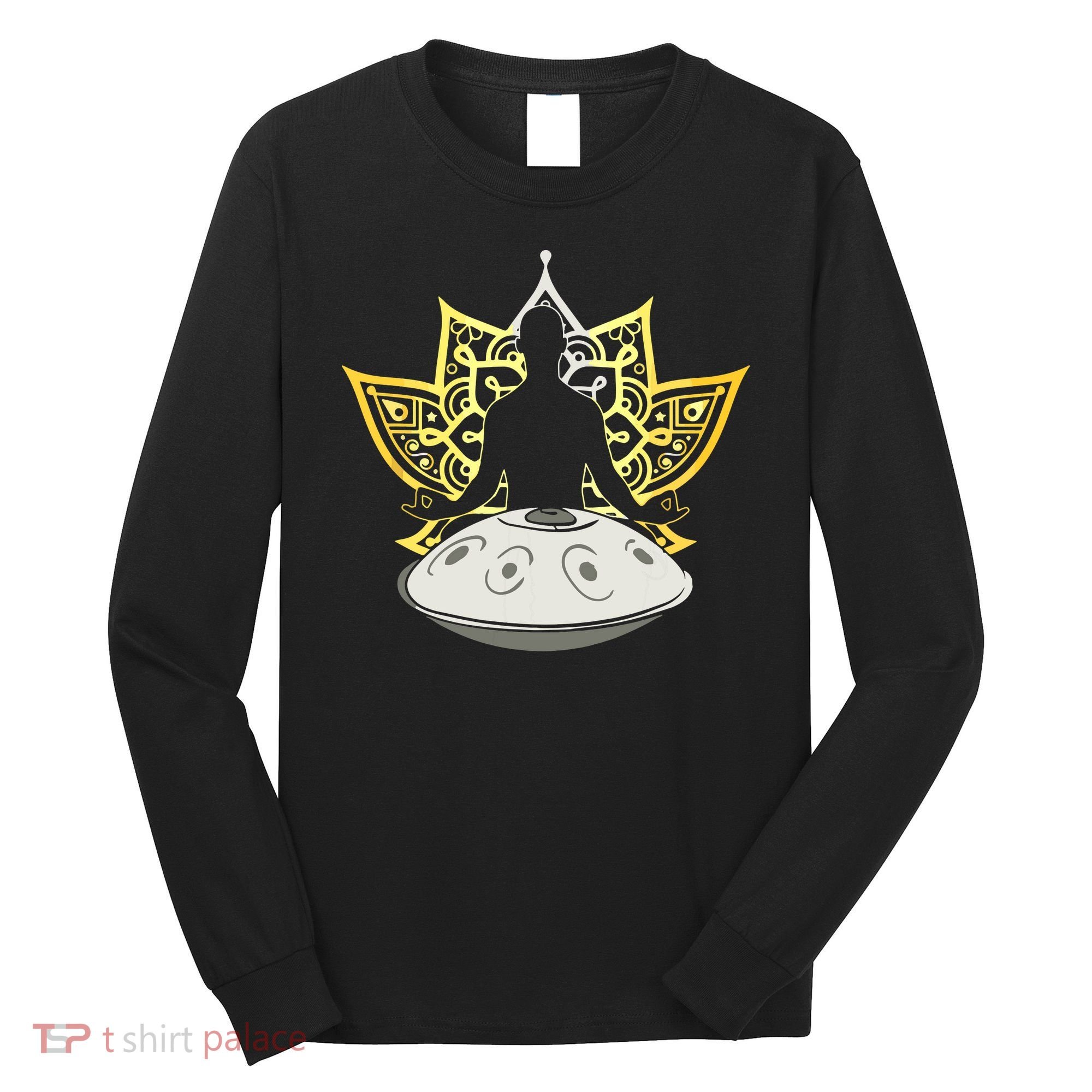 Handpan Musical Instrument Mindfulness Yoga Meditation Long Sleeve Shirt