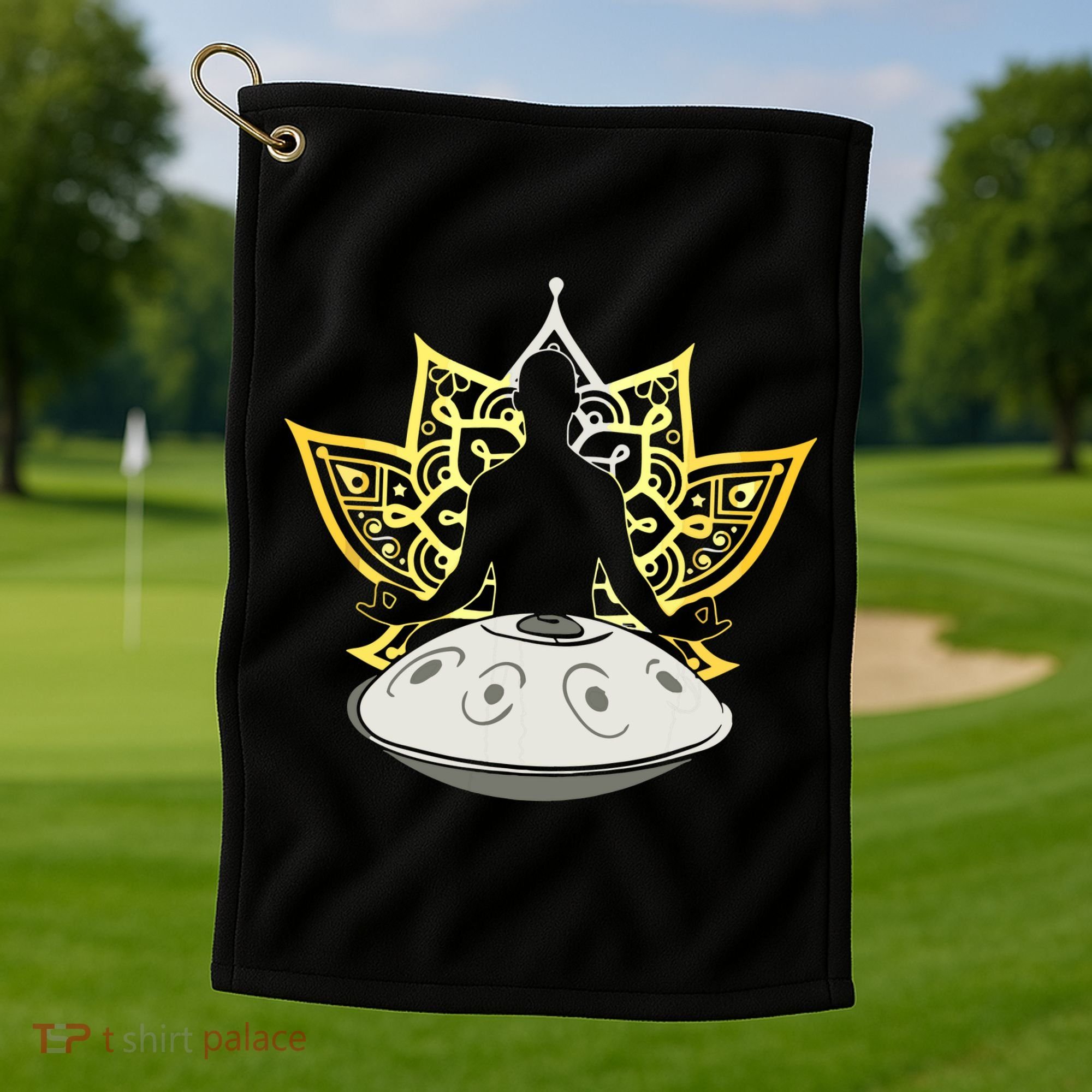 Handpan Musical Instrument Mindfulness Yoga Meditation Golf Towel