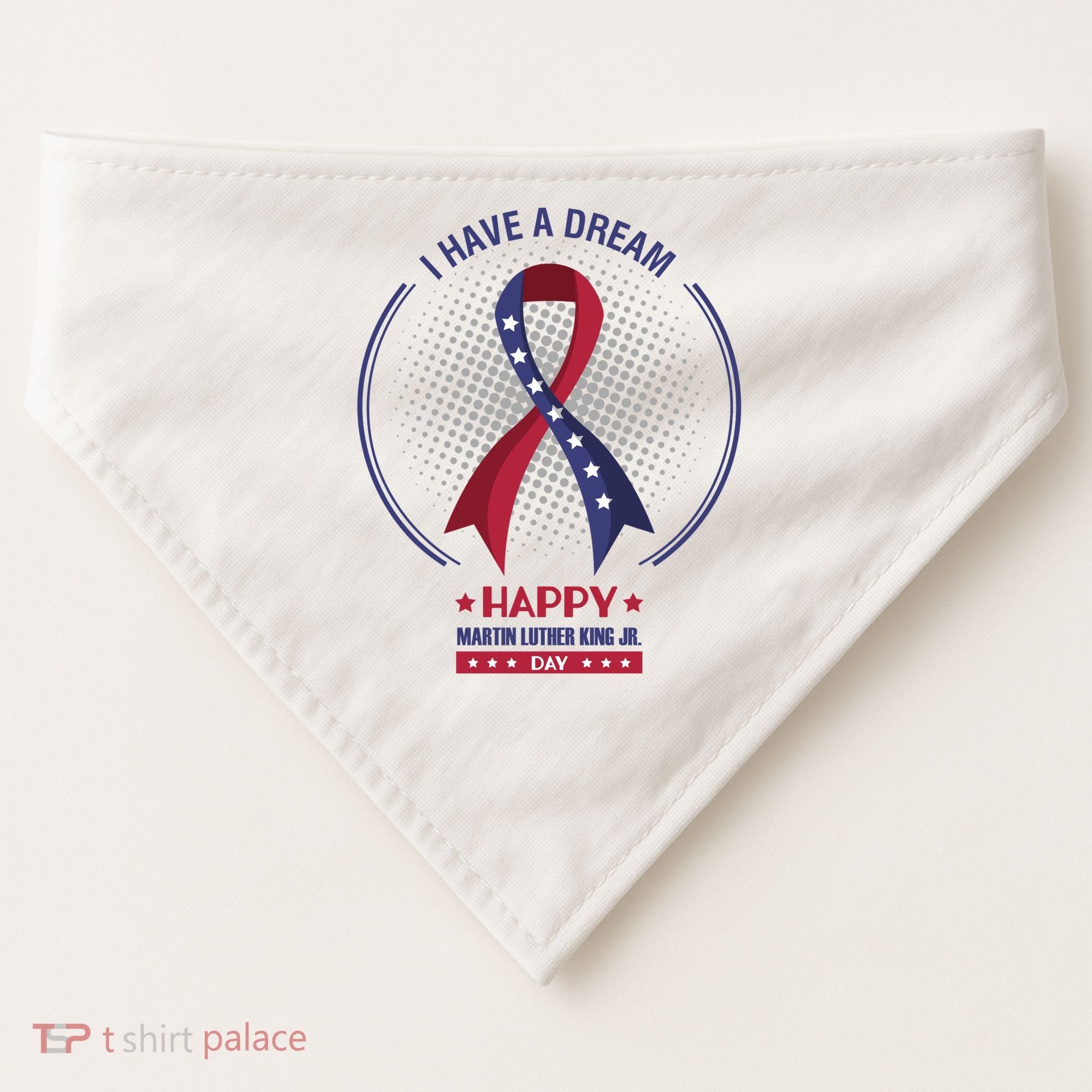 Happy Martin Luther King Jr Day USA USA-Made Doggie Bandana