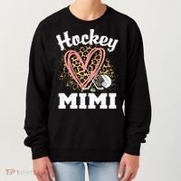 Hockey Mimi Leopard Heart Ice Hockey Grandma Great Gift Women's Sweatshirt thumb 0
