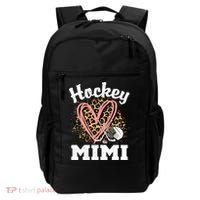Hockey Mimi Leopard Heart Ice Hockey Grandma Great Gift Backpack thumb 0