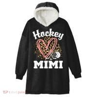 Hockey Mimi Leopard Heart Ice Hockey Grandma Great Gift Hooded Wearable Blanket thumb 0