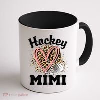 Hockey Mimi Leopard Heart Ice Hockey Grandma Great Gift Coffee Mug thumb 1