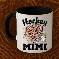 Hockey Mimi Leopard Heart Ice Hockey Grandma Great Gift Coffee Mug thumb 2