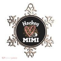 Hockey Mimi Leopard Heart Ice Hockey Grandma Great Gift Ornament thumb 0